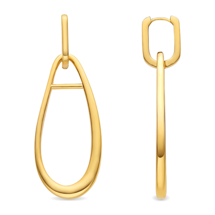 Pendientes acabados en oro amarillo de 18k