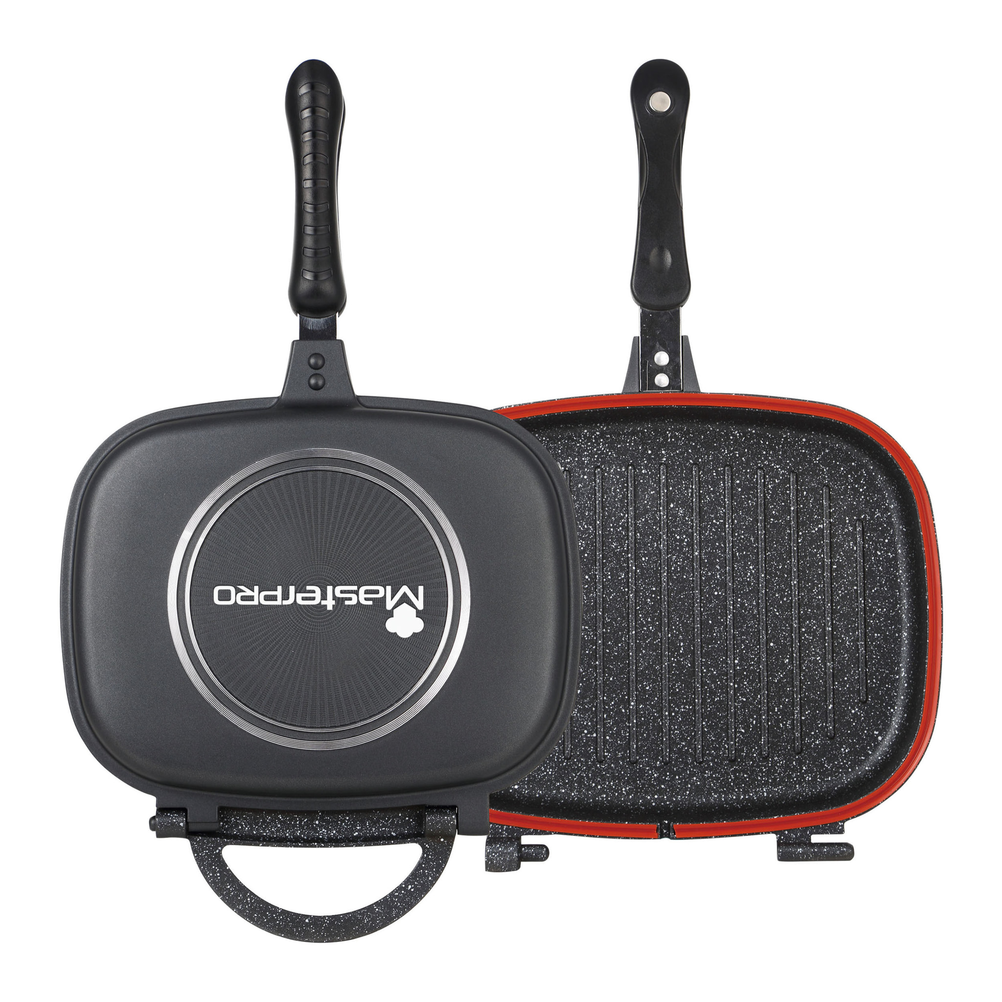 Sartén doble 30x24x12cm en Aluminio fundido con revestimiento antiadherente FOODIES MasterPRO