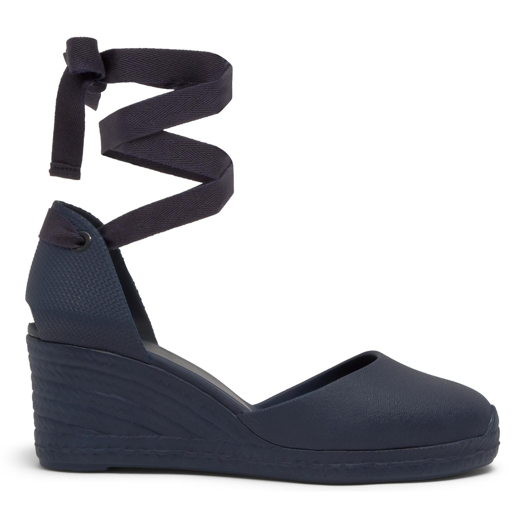 Alpargatas de cuña de mujer Careen en goma eva natural y sostenible con cierre de cintas