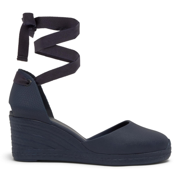 Alpargatas de cuña de mujer Careen en goma eva natural y sostenible con cierre de cintas