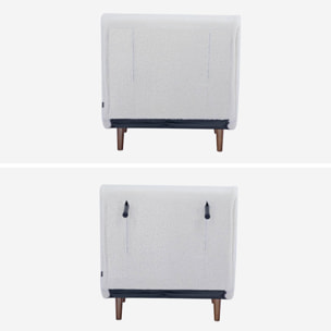 Chauffeuse convertible bouclette piétement bois 1 place crème Guest