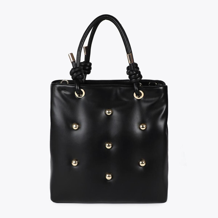 Borsa XL Imbottita Effetto Pelle con Borchie