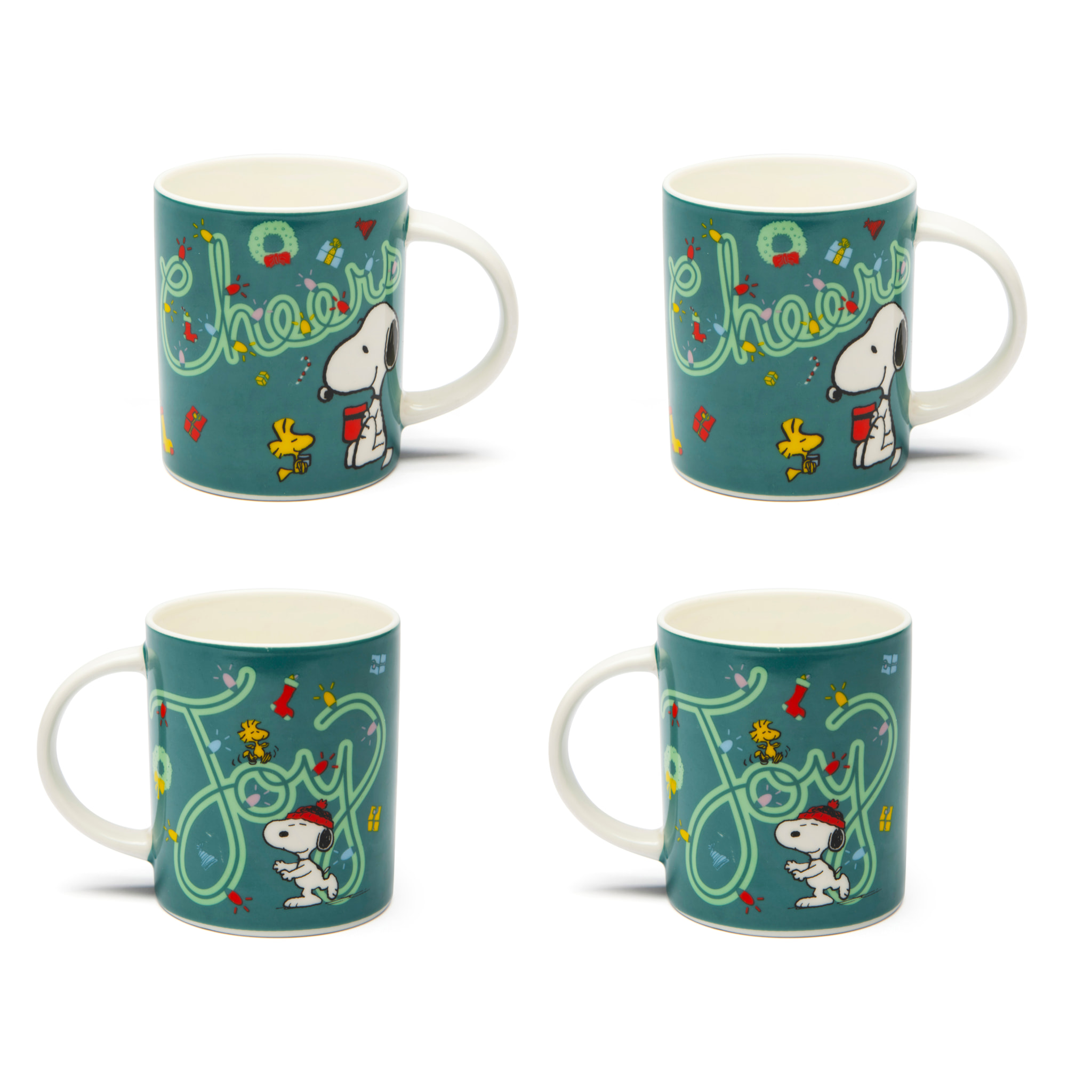 Set 4 mugs Excelsa – Peanuts Shiny and Bright, New Bone China Verte