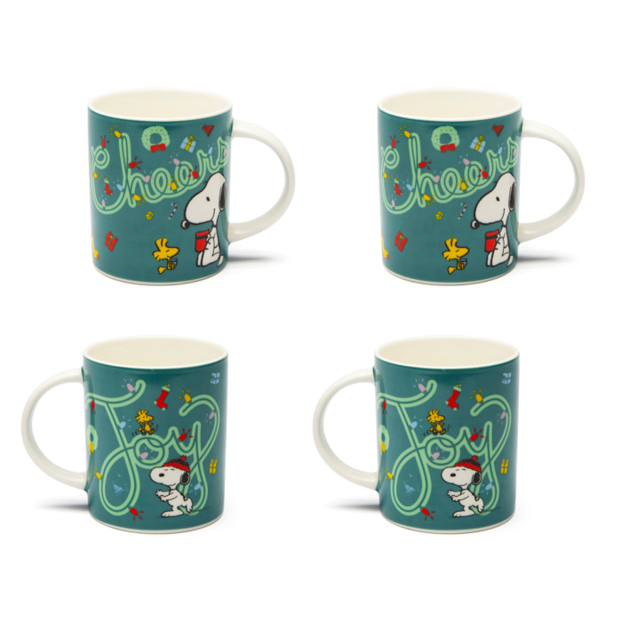 Set 4 mugs Excelsa – Peanuts Shiny and Bright, New Bone China Verte
