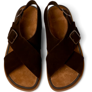 Sandalias - CAMPER Lluc Sandal - Marron - Cuero de gamuza
