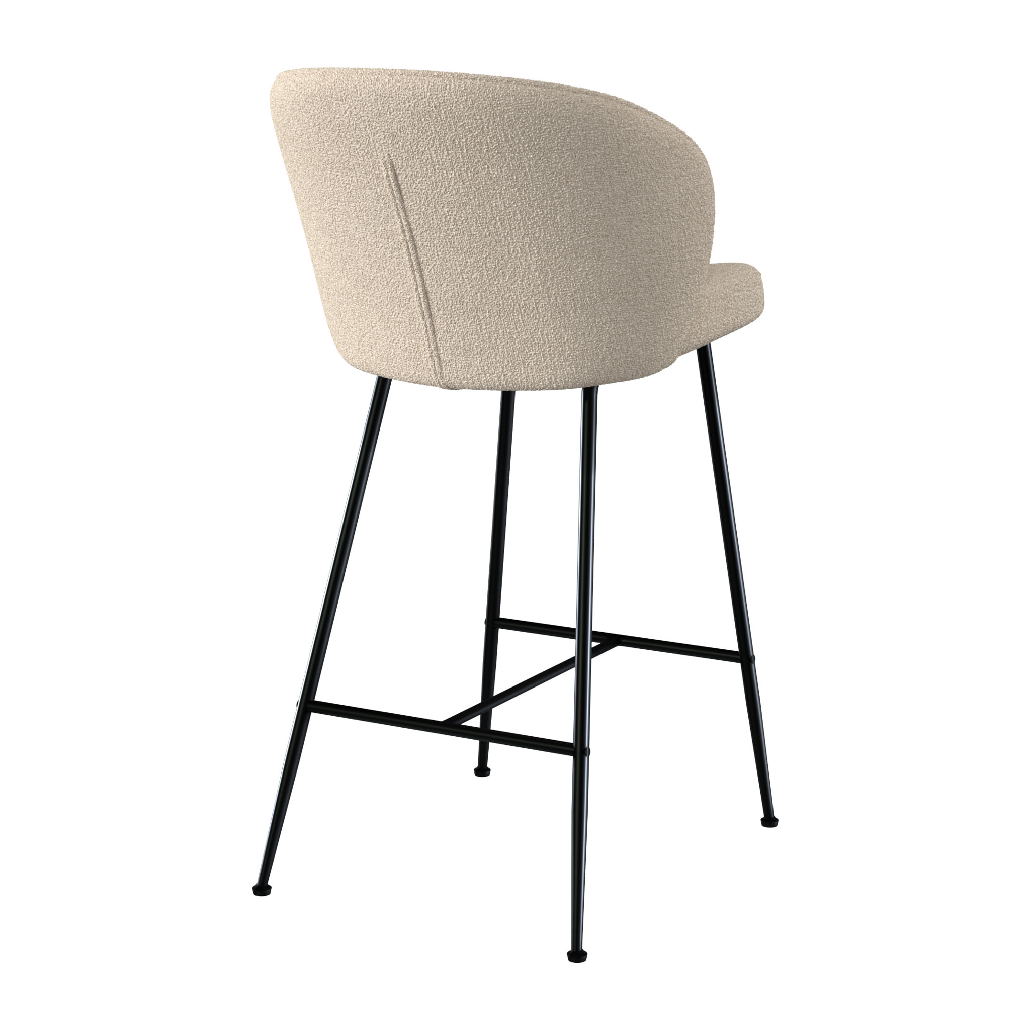 Lot de 2 chaises pour îlot central 66 cm en tissu bouclé beige - Groom
