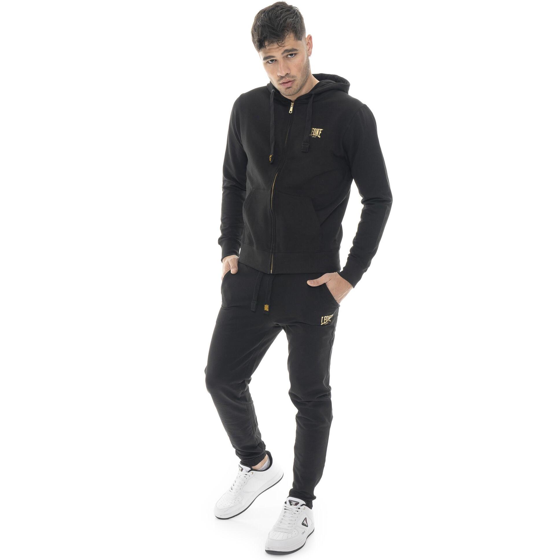 Tuta invernale uomo con cappuccio e zip, pantalone dritto Leone 1947 Gold