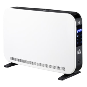 HOMCOM Termosifone Elettrico a 3 Modalità con Timer e Termostato, in Acciaio e Plastica, 60x18.5x39.5 cm, Bianco e Nero