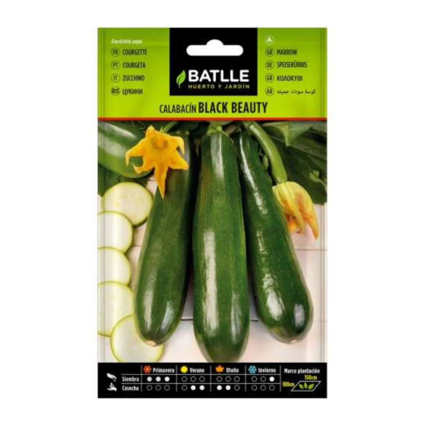 Semillas de Calabacín Black Beauty Cultivers Batlle