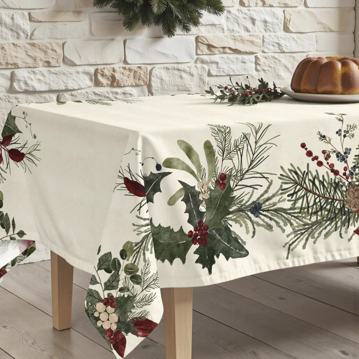 Nappe Anti-tâches Toucher du Tissu Christmas Muerdago