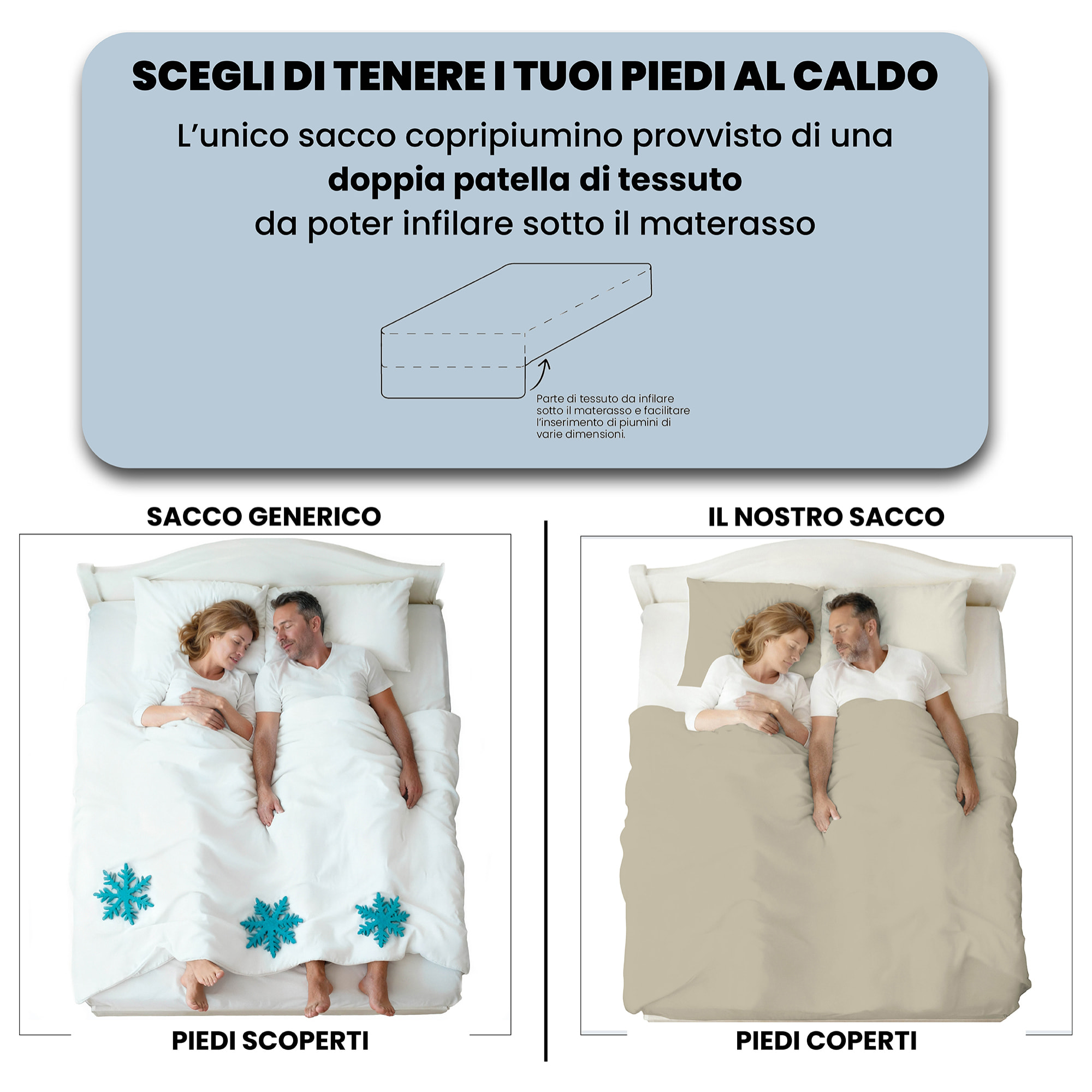 PARURE COPRIPIUMINO NATURAL COLOUR MADE IN ITALY COTONE-TORTORA/PANNA SINGOLO