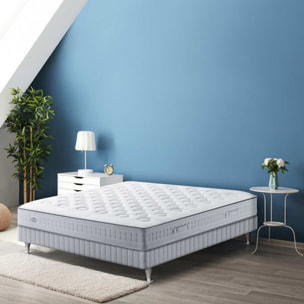 Ensemble INITIAL matelas H23 ressort ensachés, ferme, 2 sommiers