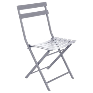 Chaise de jardin pliante "Greensboro" gris quartz en acier traité époxy