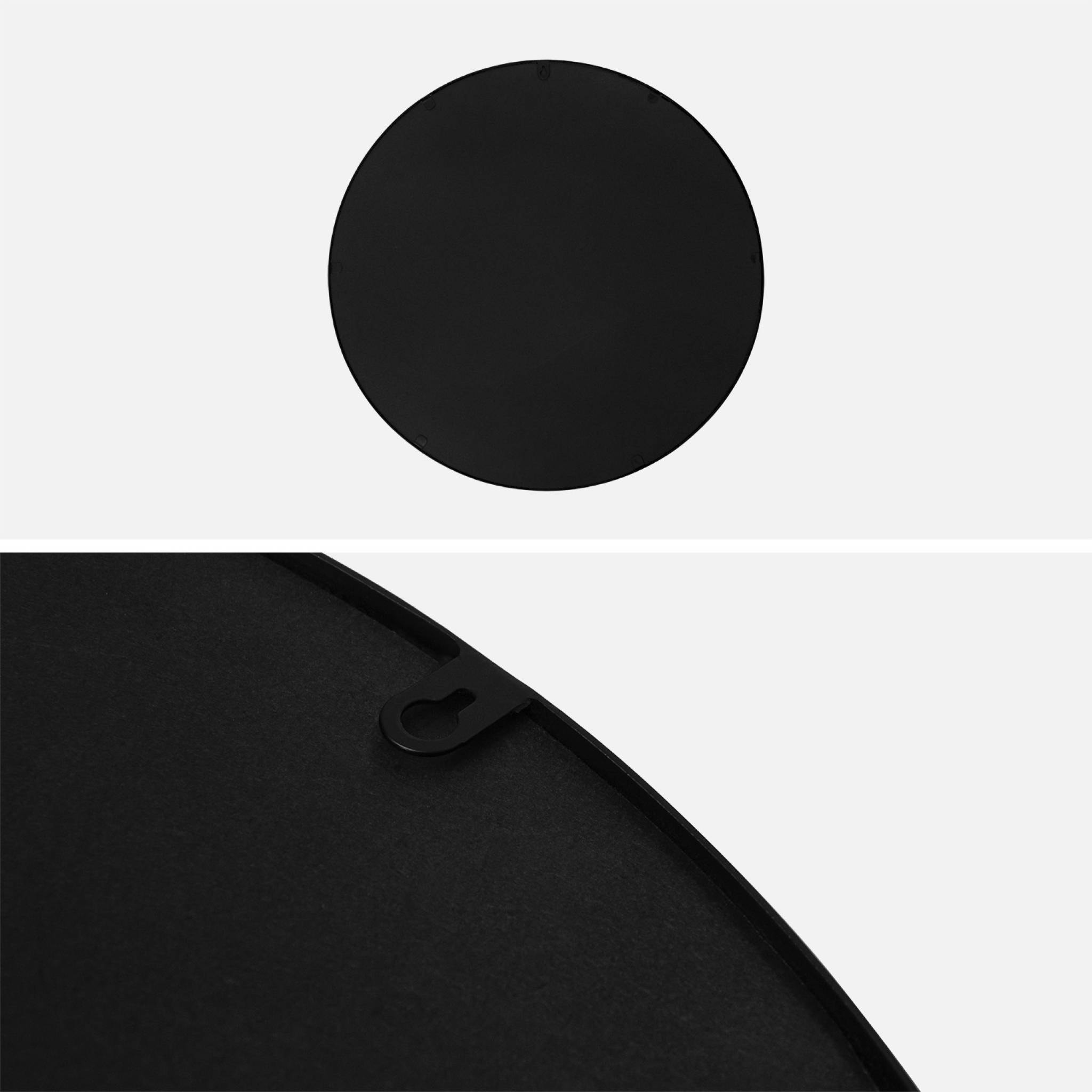 Miroir rond en métal Ø60cm MABEL. noir