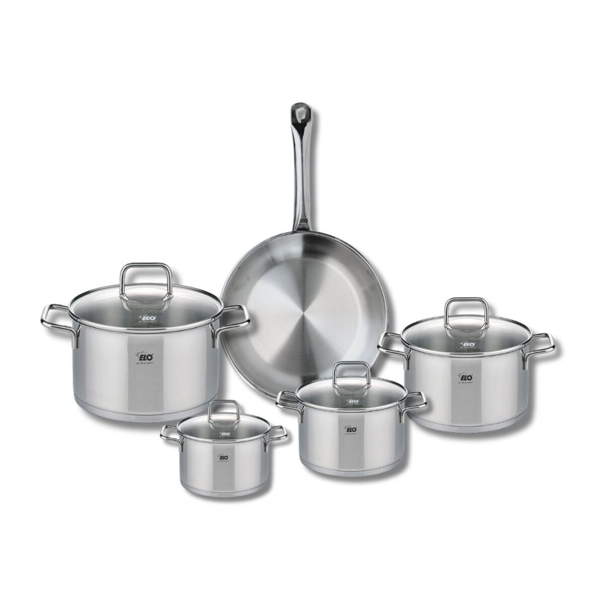Ensemble de 1 Poêle de cuisson 24 cm et 4 faitouts Elo Profi Citrin