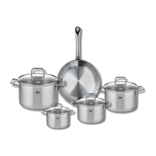 Ensemble de 1 Poêle de cuisson 24 cm et 4 faitouts Elo Profi Citrin