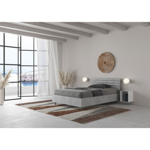 Cama con somier 120x190 con cabecera inclinadade listones cemento Ankel