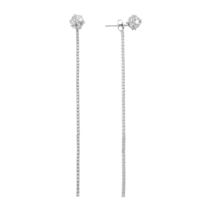 Pendientes de Circonita Brillante acabados en rodio