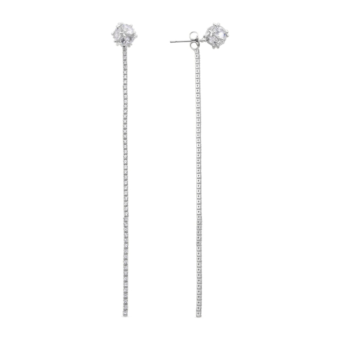 Pendientes de Circonita Brillante acabados en rodio