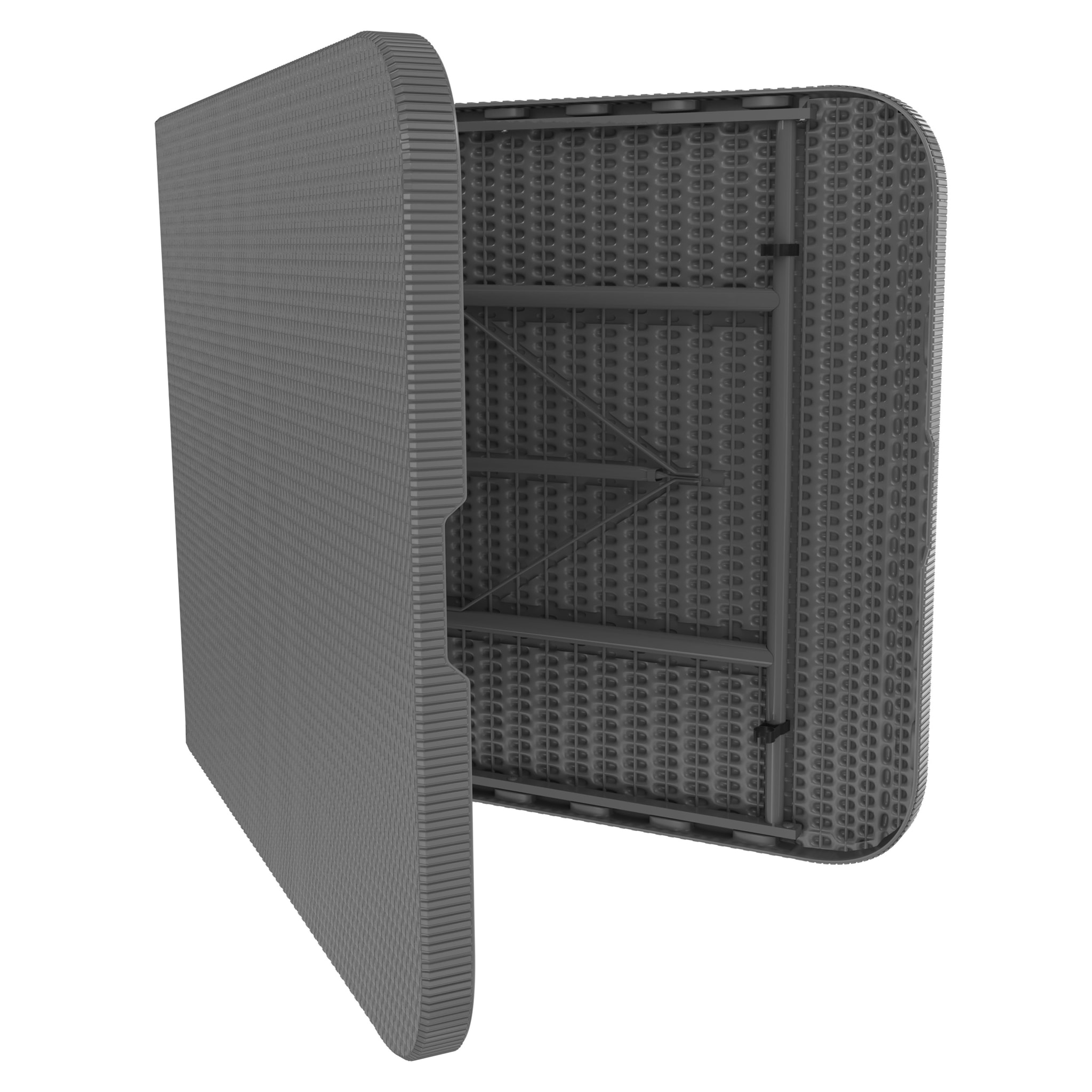 Tavolo Tavolino Pieghevole In Resina Dura Set Birreria Facile Trasporto Con Maniglia  Terrazzo Campeggio Giardino Rettangolare Grigio Effetto Rattan