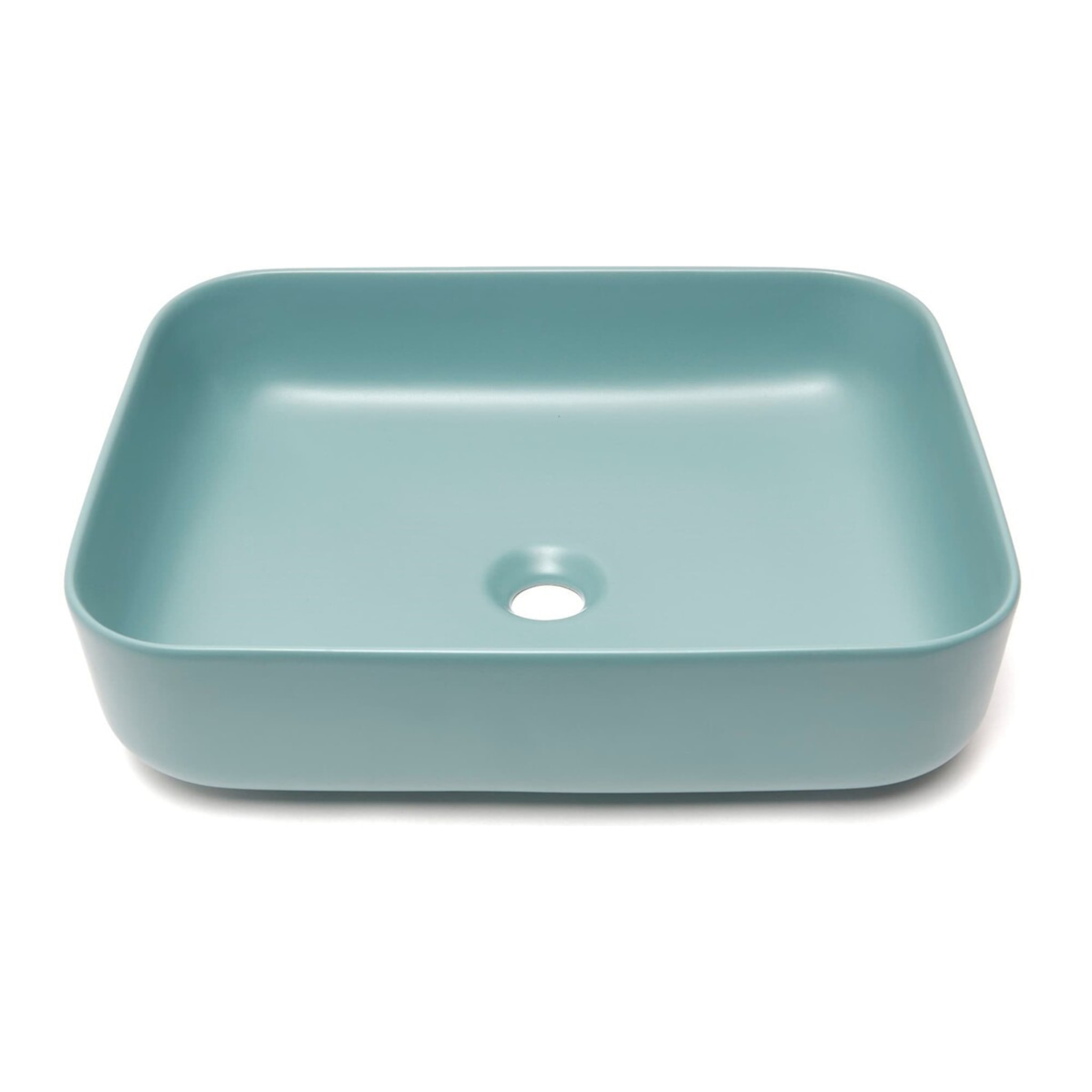 Vasque à poser rectangulaire en céramique 50 x 39 cm - vert mat - sans trop-plein - SAT Infinitio