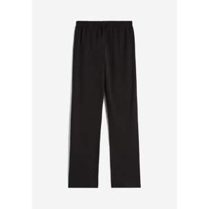 Pantaloni in cotone regular fit vita alta con coulisse