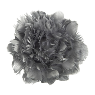 J-Line boule decorative + clip - plumes - argent