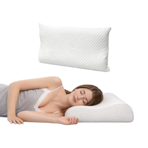 Guanciale Cervicale in Memory Foam con Federa Massaggiante– Cuscino Sfoderabile Sostegno Ergonomico per Collo e Cervicale