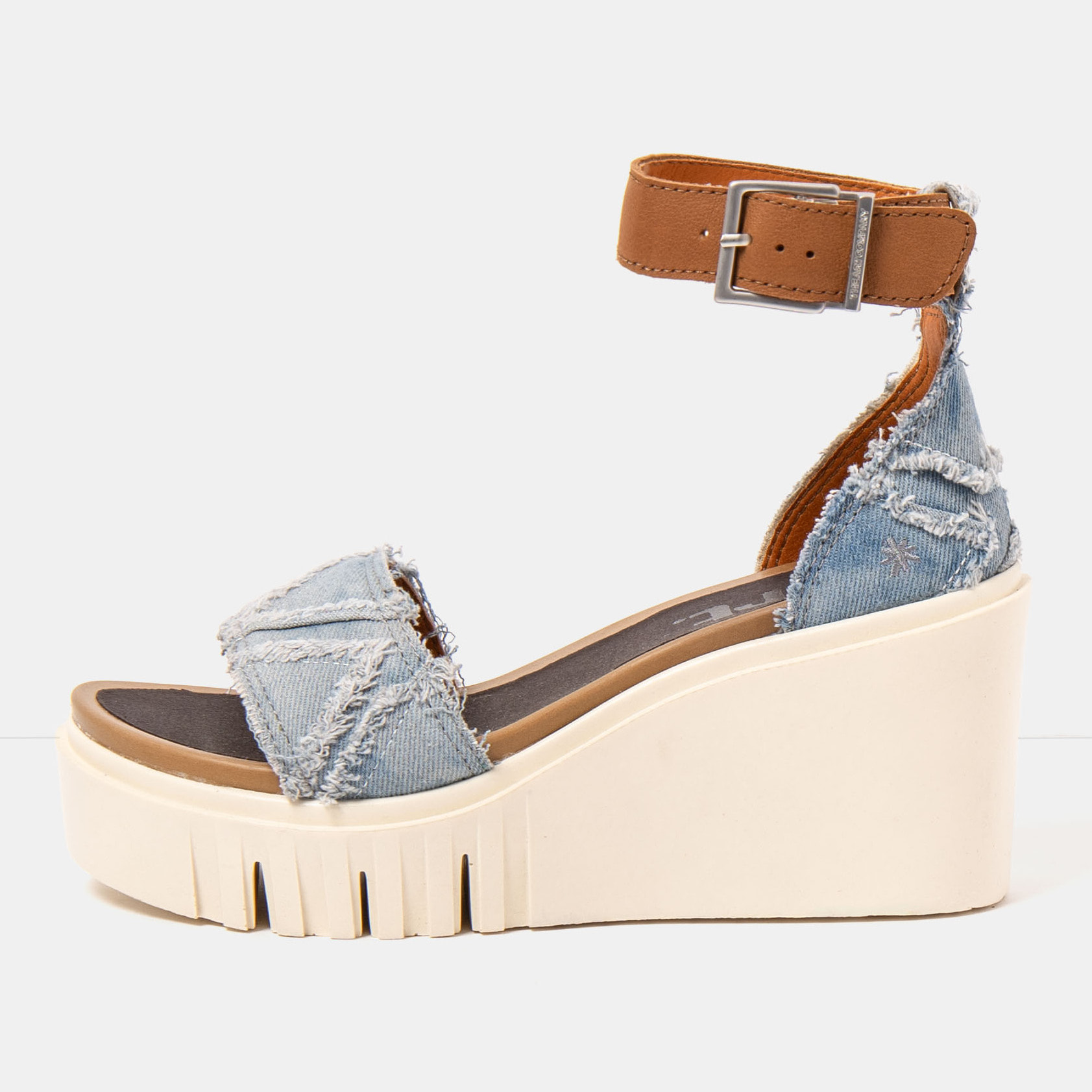 Sandalia de cuña 2085S JEANS DENIM-CUERO/ CATANIA color Denim-cuero