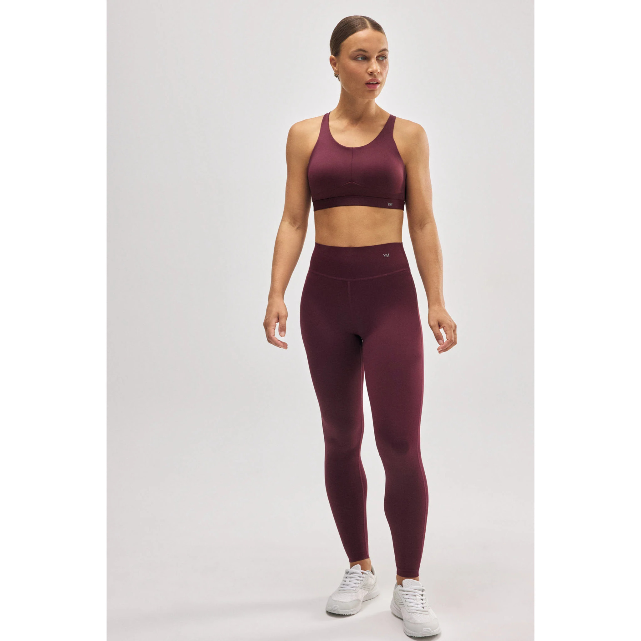 Leggings sportivi effetto pancia piatta bordeaux