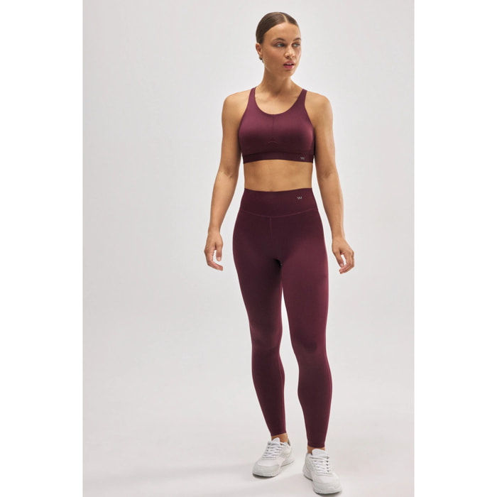 Leggings sportivi effetto pancia piatta bordeaux