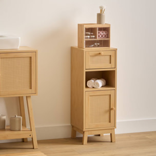 Meuble bas 1 porte 1 niveau Cane marron