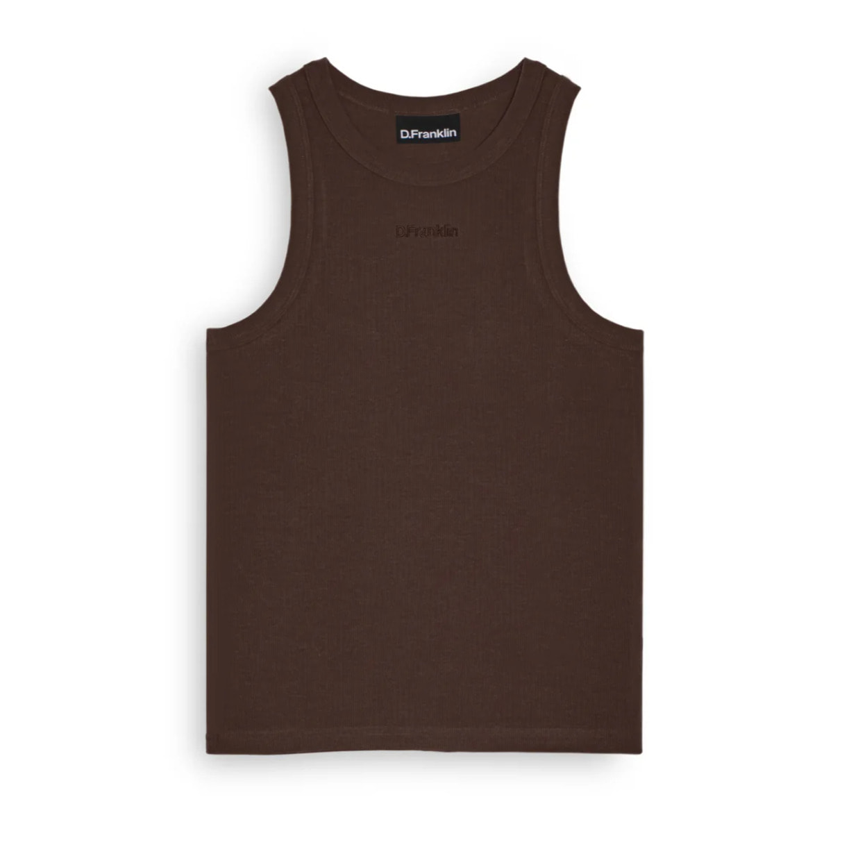 Camiseta Mujer sin Mangas Rib Tank Top Marrón