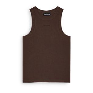 Camiseta Mujer sin Mangas Rib Tank Top Marrón