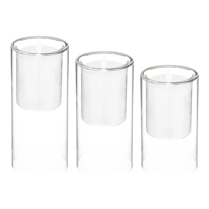 Coffret 3 bougies LED 36x30cm
