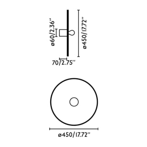 CONFETTI 450 H70 Aplique/plafón marmóreo reciclada