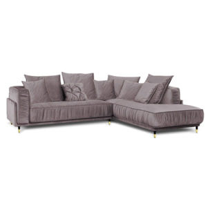 Canapé Velours Angle droit Fiorenzo - 4 Places