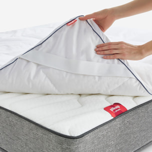 Topper de Plumón 100% Natural de 5cm de grosor | Confort Hotel de Lujo | Funda 100% Algodón