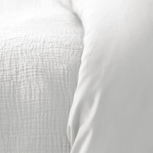 Parure housse de couette gaze de coton blanc