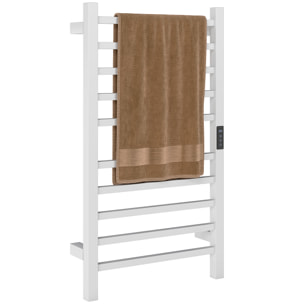 Toallero Eléctrico de Pared 110W Radiador Toallero Eléctrico con Control WIFI Pantalla Táctil Temporizador 10 Barras Temperatura Ajustable Bajo Consumo IPX4 Blanco