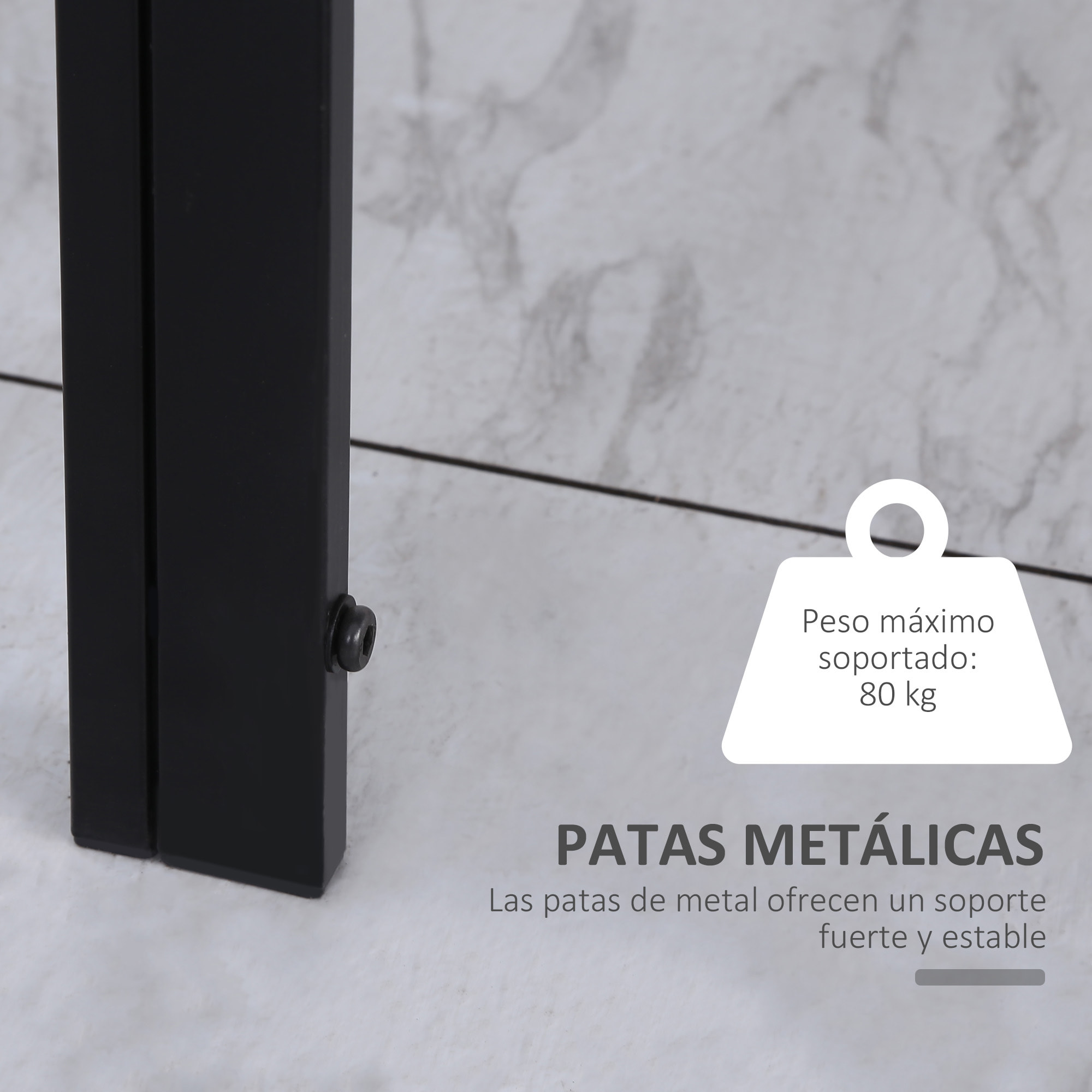 Mesa de Comedor de Cristal Mesa Rectangular para 4-6 Personas con Patas de Metal Multifuncional para Cocina Salón 120x60x75 cm Negro