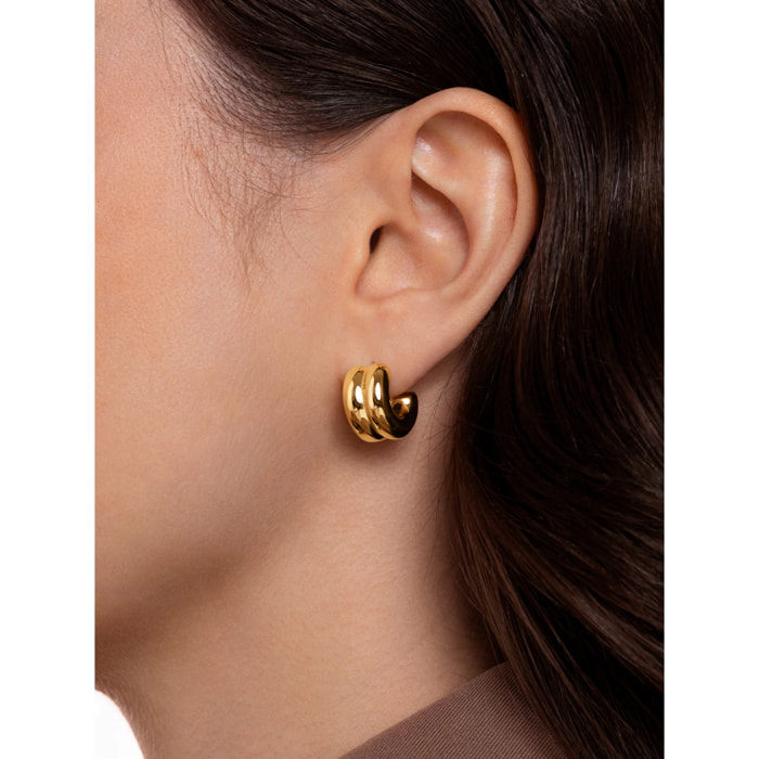 Orecchino a cerchio Shelly in acciaio placcato oro