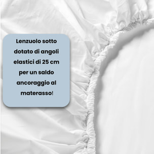 LENZUOLO SOTTO CON ANGOLI MAX COLOR, 100% COTONE MADE IN ITALY - PIAZZA E MEZZA