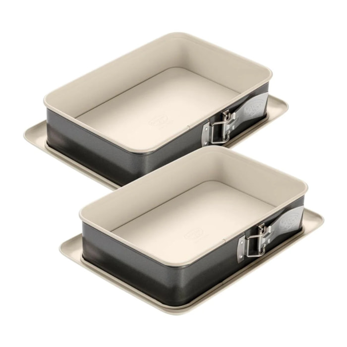 Ensemble de 2 Moules à gâteau céramique et plat four 28 x 18 cm Dr Oetker Back Trend