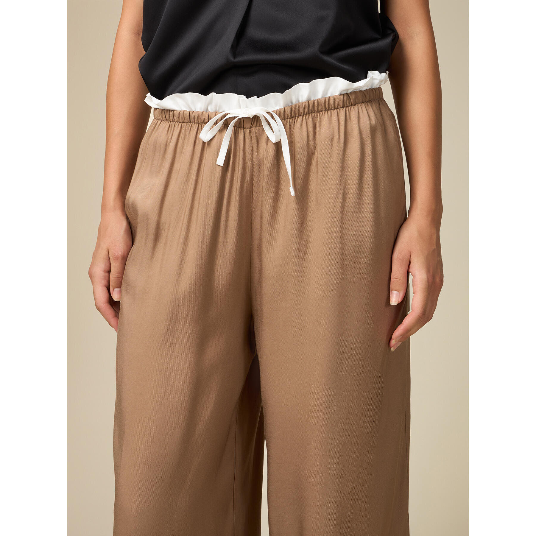 Oltre - Viscose palazzo trousers - Beige