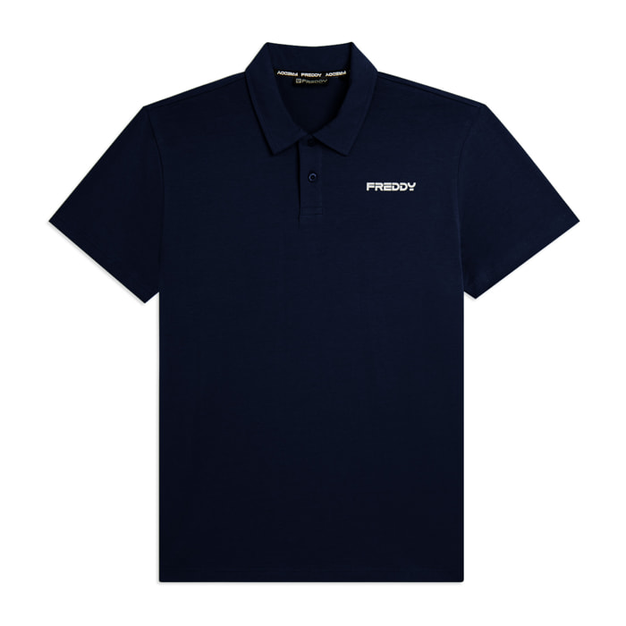 Polo in heavy jersey stretch con logo