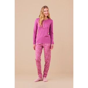 Pigiama donna caldo cotone articolo fiori. Noidinotte