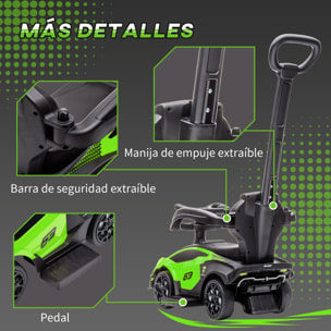 2 en 1 Coche Correpasillos para Niños 12-36 Meses Lamborghini Essenza SCV12 Andador Empujador con Bocina Mango de Empuje y Barandilla Extraíbles 86,5x40x89,5 cm Verde y Negro