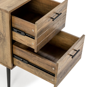 Mesita de Noche Clavel 2 cajones Color Rustic