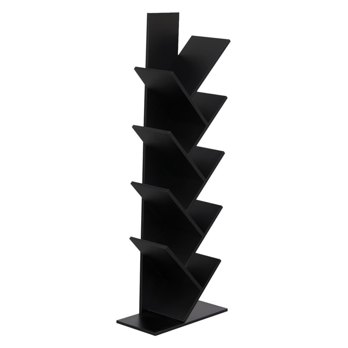 Bibliothèque 8 étagères inclinées noire SIMONE